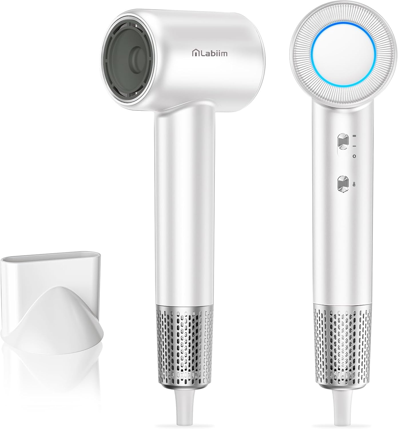 Hair Dryer - High-Speed Ionic Low Noise Blow Dryer with Brushless Motor for Fast Drying - White
